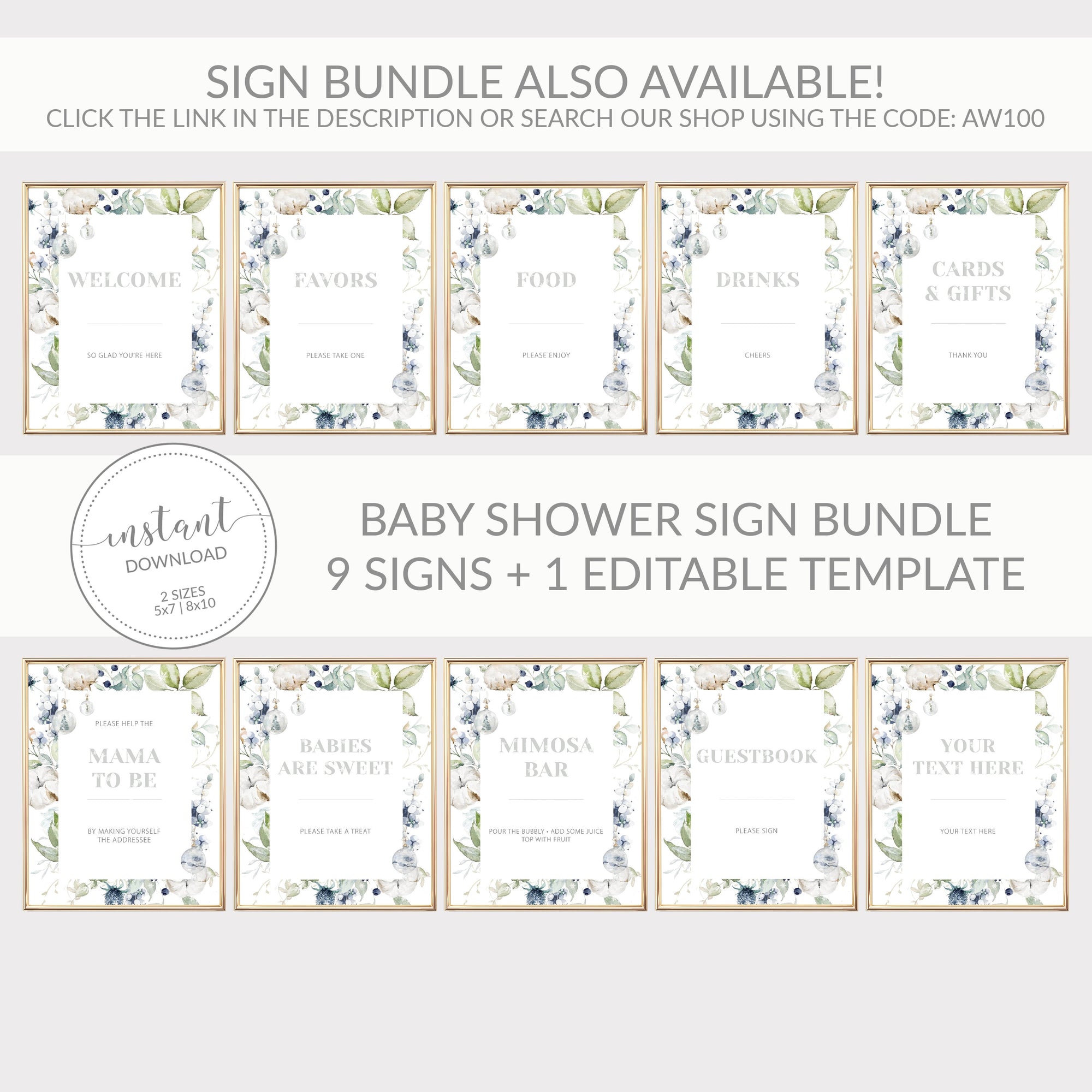 Christmas Baby Shower Addressee Sign Printable, Address an Envelope Sign, Winter Baby Shower Decorations, INSTANT DOWNLOAD - AW100