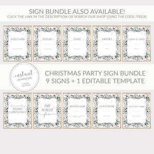 Christmas Party Favors Sign Printable, Holiday Party Decorations, Christmas Wedding, Baby Shower, Bridal Shower Sign, INSTANT DOWNLOAD FB100