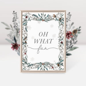 Oh What Fun Christmas Sign Printable, Holiday Decor, Christmas Party Decoration, Holiday Party, Christmas Printables, INSTANT DOWNLOAD FB100