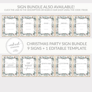 Christmas Welcome Sign, Printable Christmas Decorations, Christmas Bridal Shower, Baby Shower, Winter Wedding, INSTANT DOWNLOAD - FB100