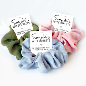 Wifelorette Favors, Hair Scrunchie Bachelorette Party Favor, Wife Of The Party, Postponed Wedding After Party Stagette Guest Gifts