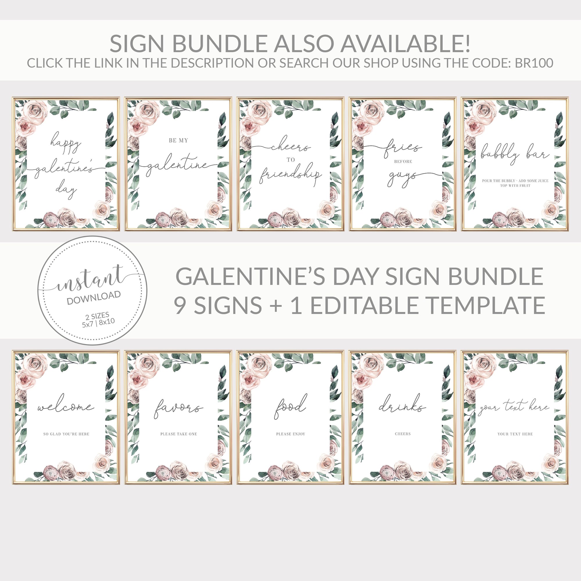 Fries Before Guys Sign Printable, Galentines Day Decor, Galentines Day Party Decorations, Galentines Party Sign, INSTANT DOWNLOAD - BR100