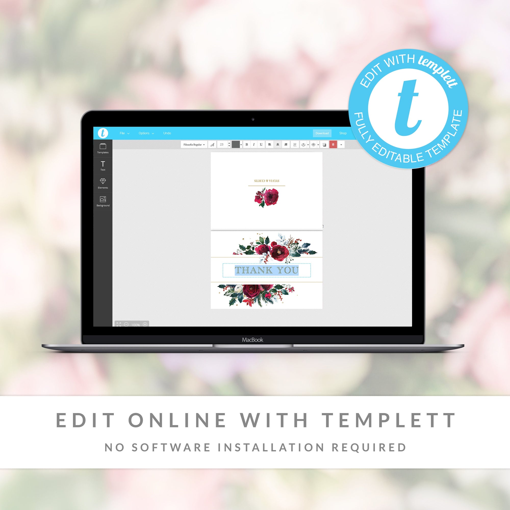 Christmas Thank You Card Template, Printable Holiday NoteCard, Editabl - PlumPolkaDot christmas-thank-you-card-template-printable-holiday-notecard-editabl-plumpolkadot