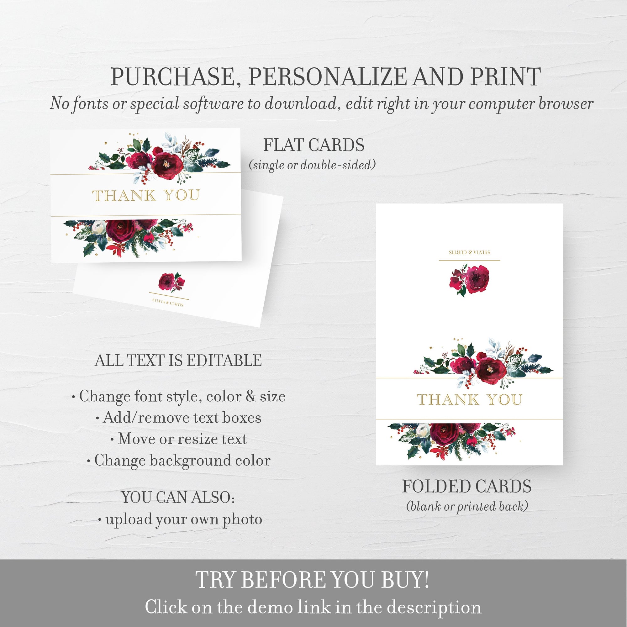 christmas-thank-you-card-template-printable-holiday-notecard-editabl-plumpolkadot for Foldable Christmas Card Printables Free Christmas Thank You Card Template, Printable Holiday NoteCard, Editabl - PlumPolkaDot for Foldable Christmas Card Printables Free