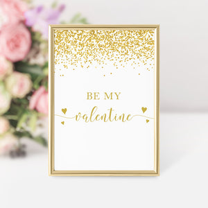Be My Valentine Sign Printable, Valentines Day Decor, Valentines Day Party Decorations, Valentines Party Sign, INSTANT DOWNLOAD - V100
