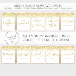 Happy Galentines Day Sign Printable, Galentines Day Decor, Galentines Day Party Decorations, Galentines Party Sign, INSTANT DOWNLOAD - V100