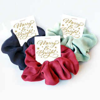 Christmas Gift for Friends, Hair Scrunchie Favor, Stocking Stuffers for Girls and Women, Small Gift, Christmas Party Favors for Women