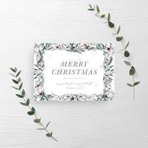 Christmas Party Welcome Sign Template, Printable Holiday Party Sign, Winter Woodland Merry Christmas Sign, INSTANT DOWNLOAD FB100