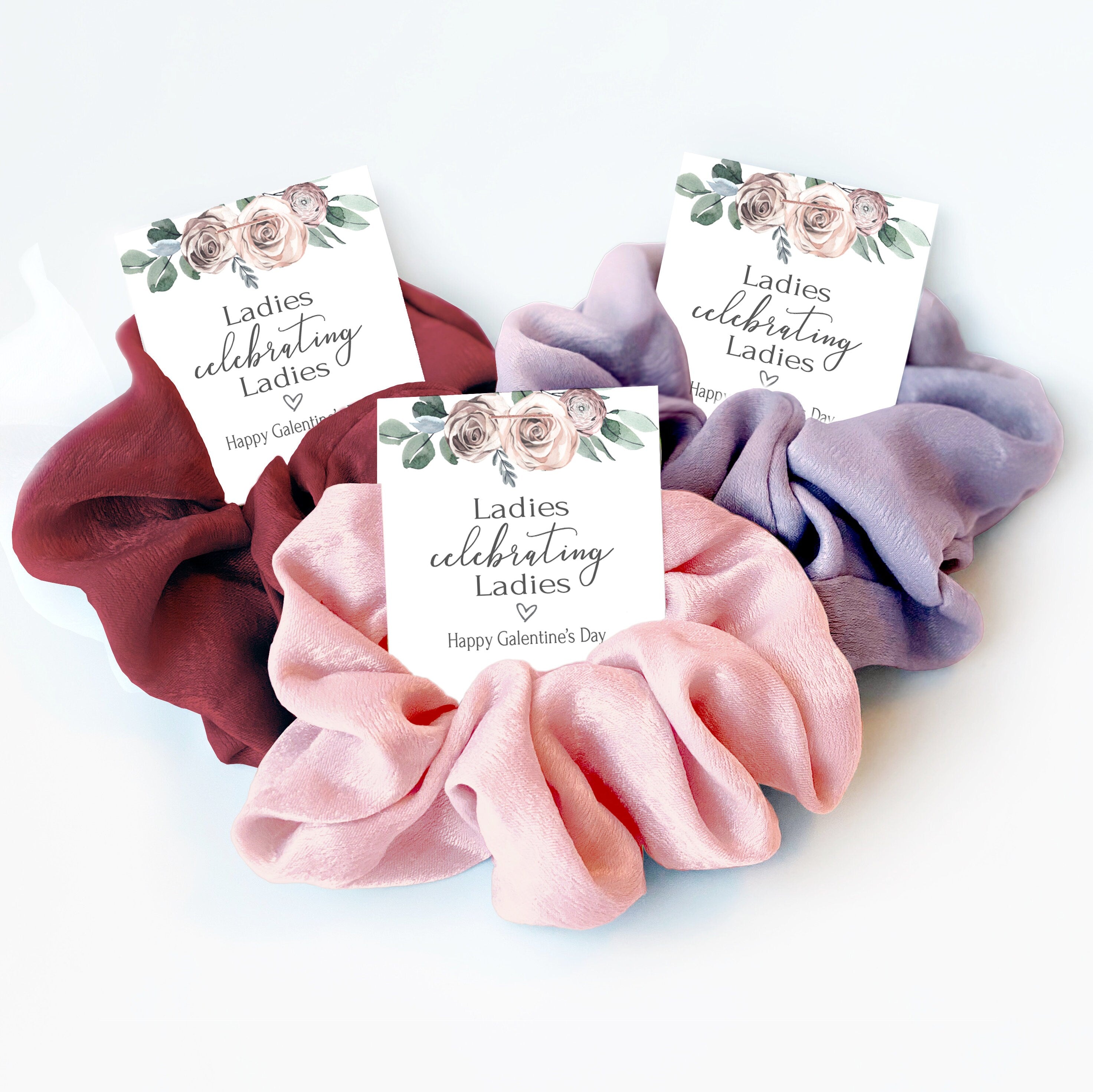 Galentines Day Gift for Friends, Hair Scrunchie Galentine's Party Favors, Galentine Party Supplies, Ladies Celebrating Ladies