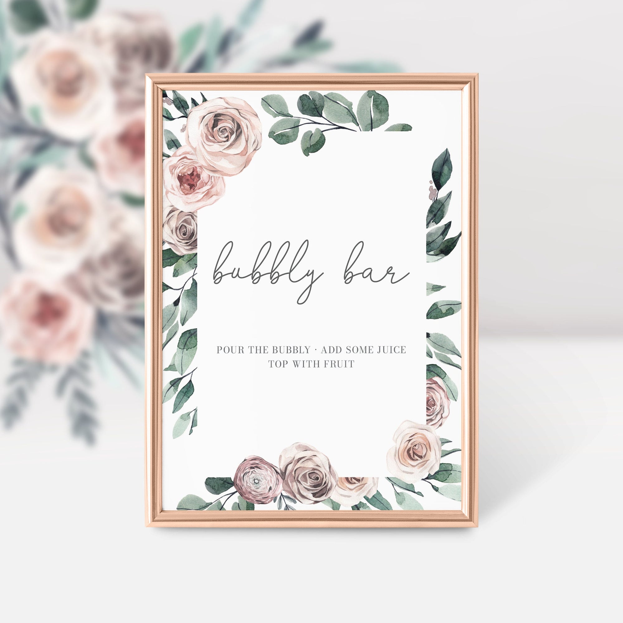 Boho Rose Bubbly Bar Sign Printable, Mimosa Bar, INSTANT DOWNLOAD - BR - PlumPolkaDot boho-rose-bubbly-bar-sign-printable-mimosa-bar-instant-download-br-plumpolkadot
