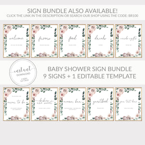 Baby Shower Address an Envelope Sign Printable, Boho Rose Baby Shower Decorations, Greenery Help The Mama To Be Sign, INSTANT DOWNLOAD BR100