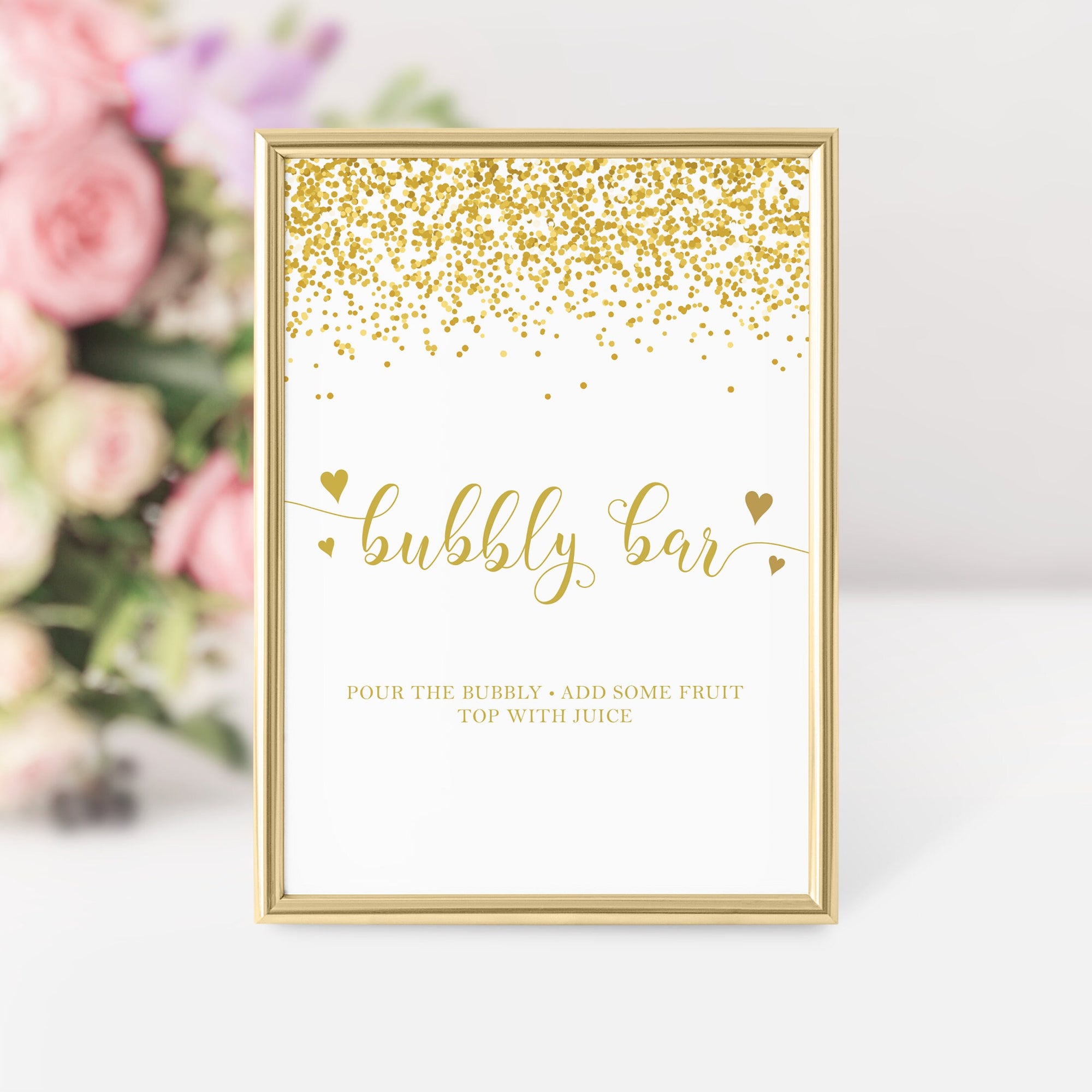 Bubbly Bar Sign Printable, Mimosa Bar Sign, Galentines Party Decorations, Valentines Wedding, Galentines Day, DIGITAL DOWNLOAD V100