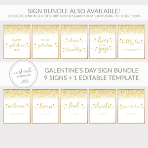Cheers To Friendship Sign Printable, Galentines Day Decor, Galentines Day Party Decorations, Galentines Party Sign, INSTANT DOWNLOAD - V100