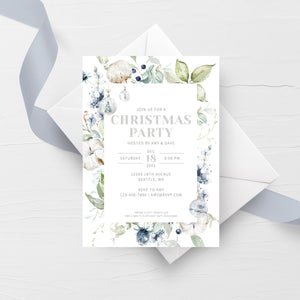 Printable Christmas Party Invitations Instant Download, Friends Christmas Party Invitation, Christmas Party Invites Editable Template, AW100