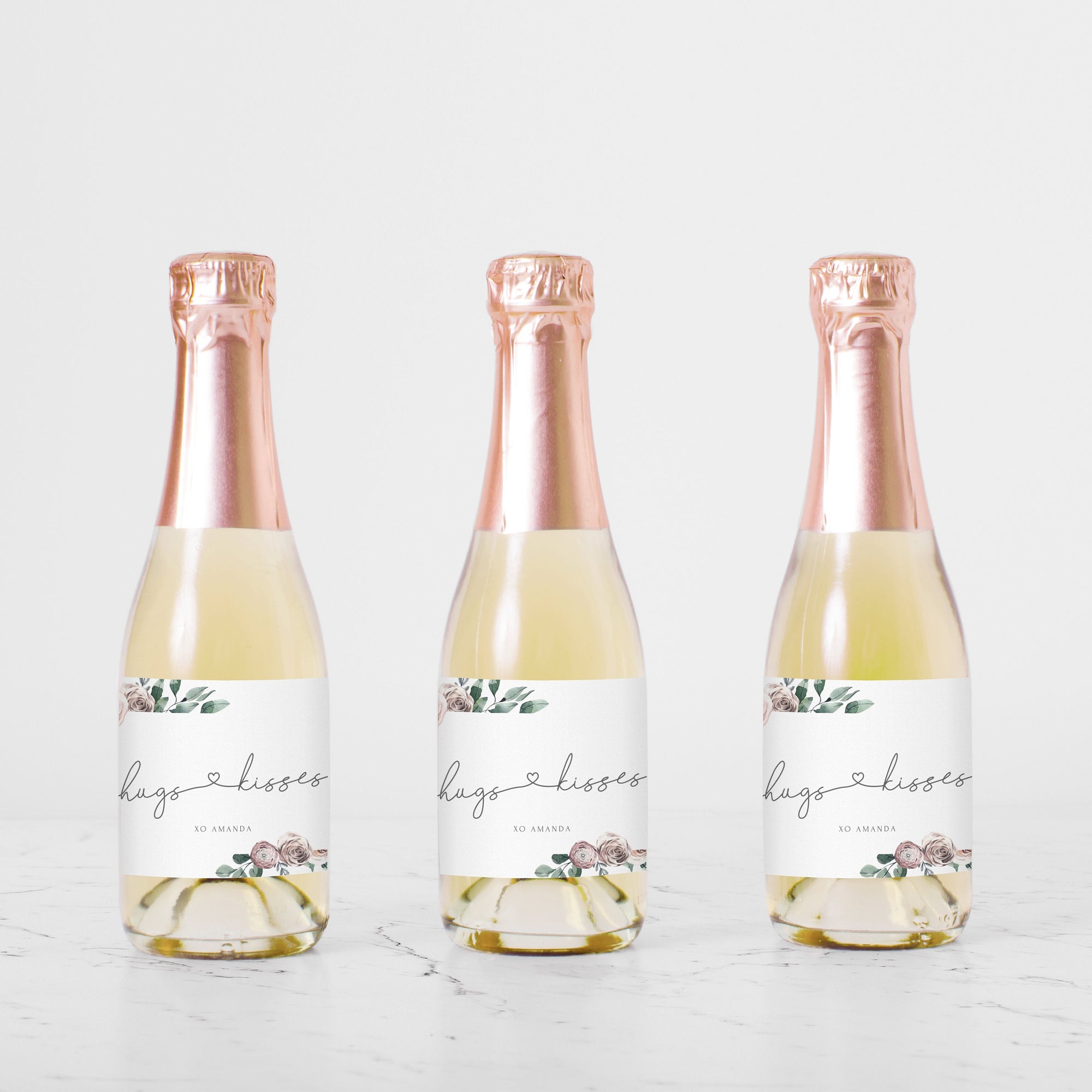 Printable Galentines Day Wine Bottle Labels, Galentines Day Party Mini Champagne Favor Tags Template, Editable DIGITAL DOWNLOAD - BR100