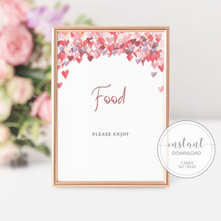Food Sign Printable, Galentines Day Decor, Valentines Party Decorations, Bridal Shower, Valentine Wedding Table Sign, DIGITAL DOWNLOAD VH100