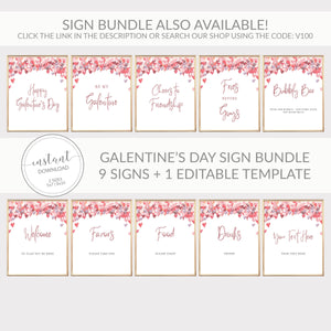 Happy Galentines Day Sign Printable, Galentines Day Decor, Galentines Day Party Decorations, Galentines Party Sign, INSTANT DOWNLOAD - VH100