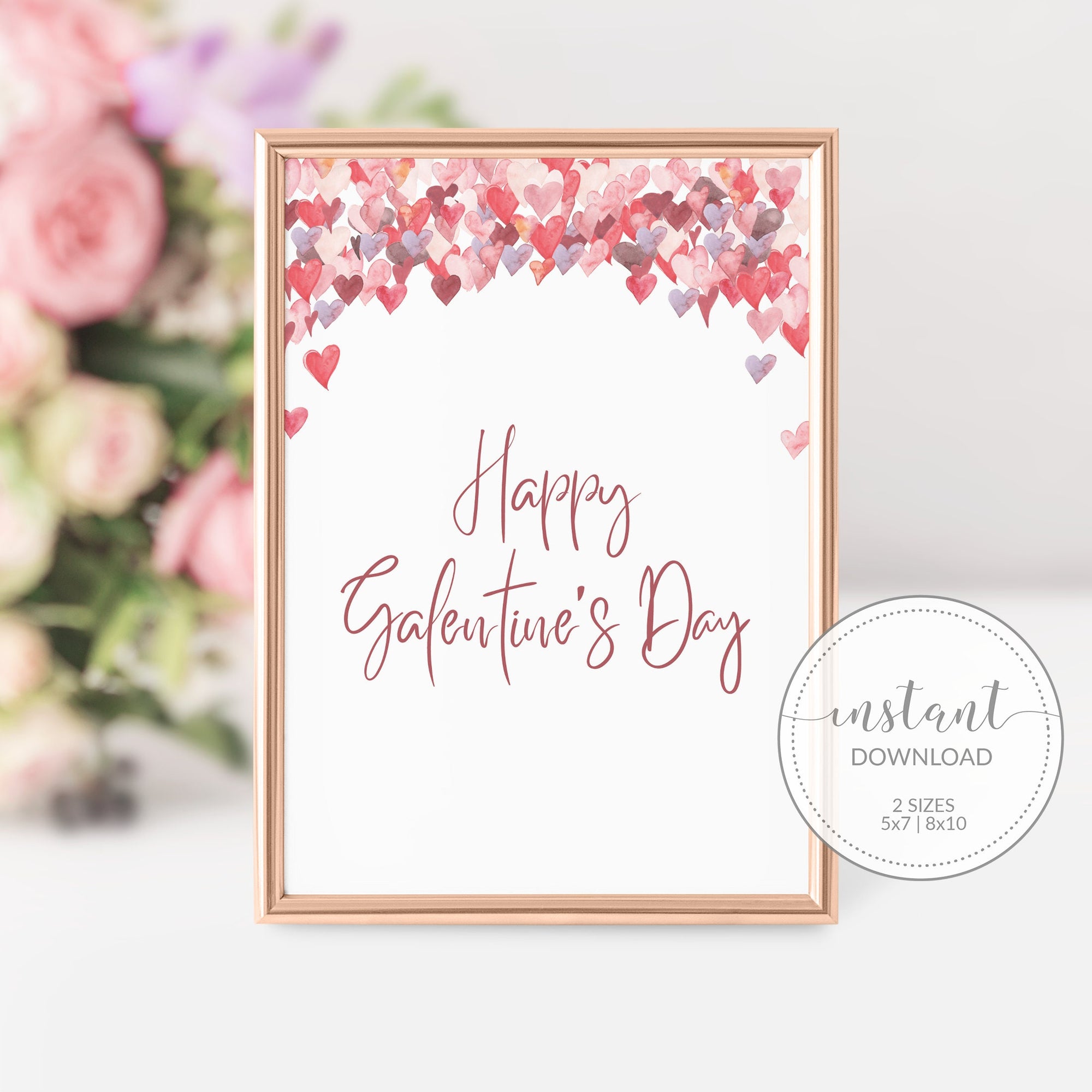 Happy Galentines Day Sign Printable, Galentines Day Decor, Galentines Day Party Decorations, Galentines Party Sign, INSTANT DOWNLOAD - VH100