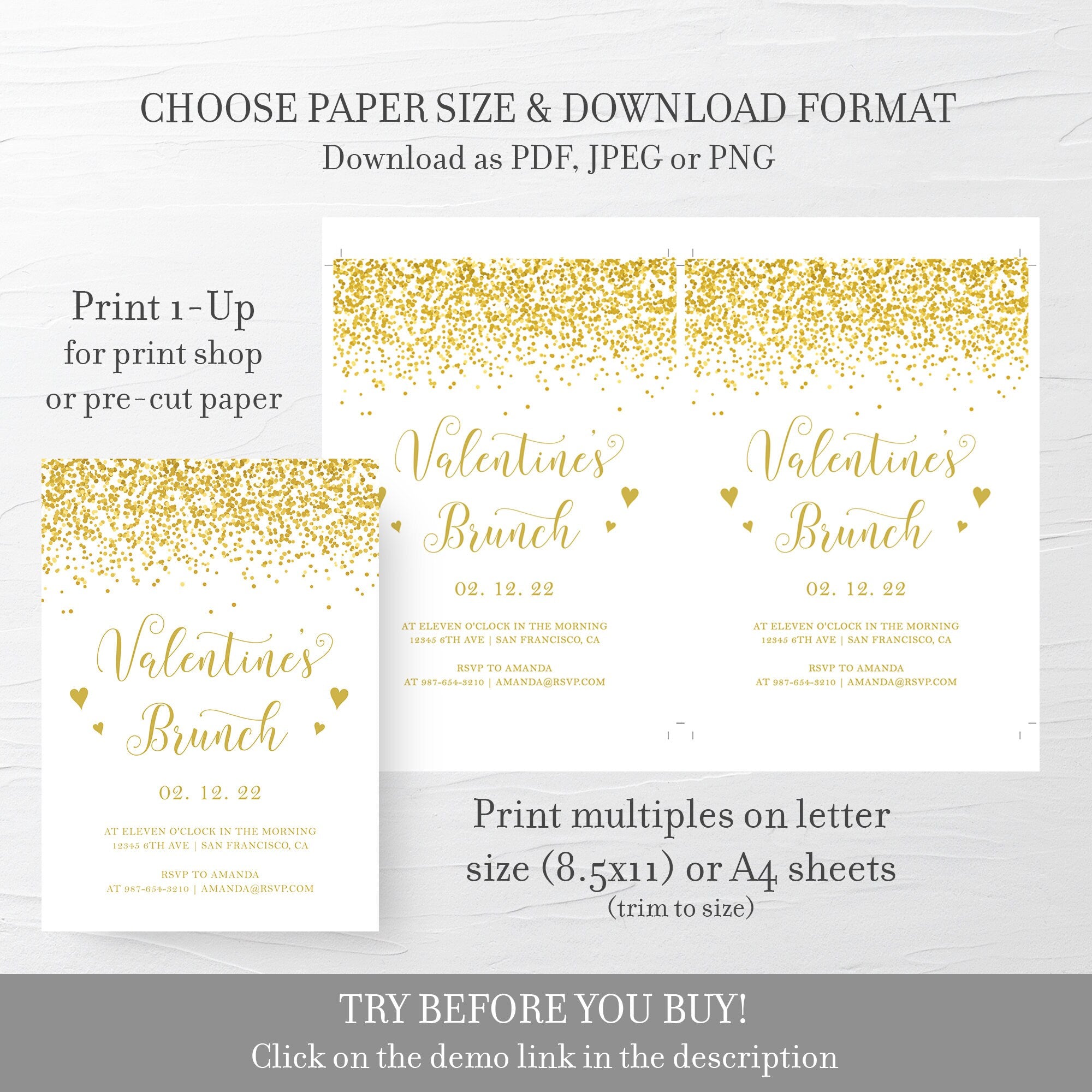 Valentines Brunch Invitation Template, Printable Valentine Party Invit - PlumPolkaDot valentines-brunch-invitation-template-printable-valentine-party-invit-plumpolkadot