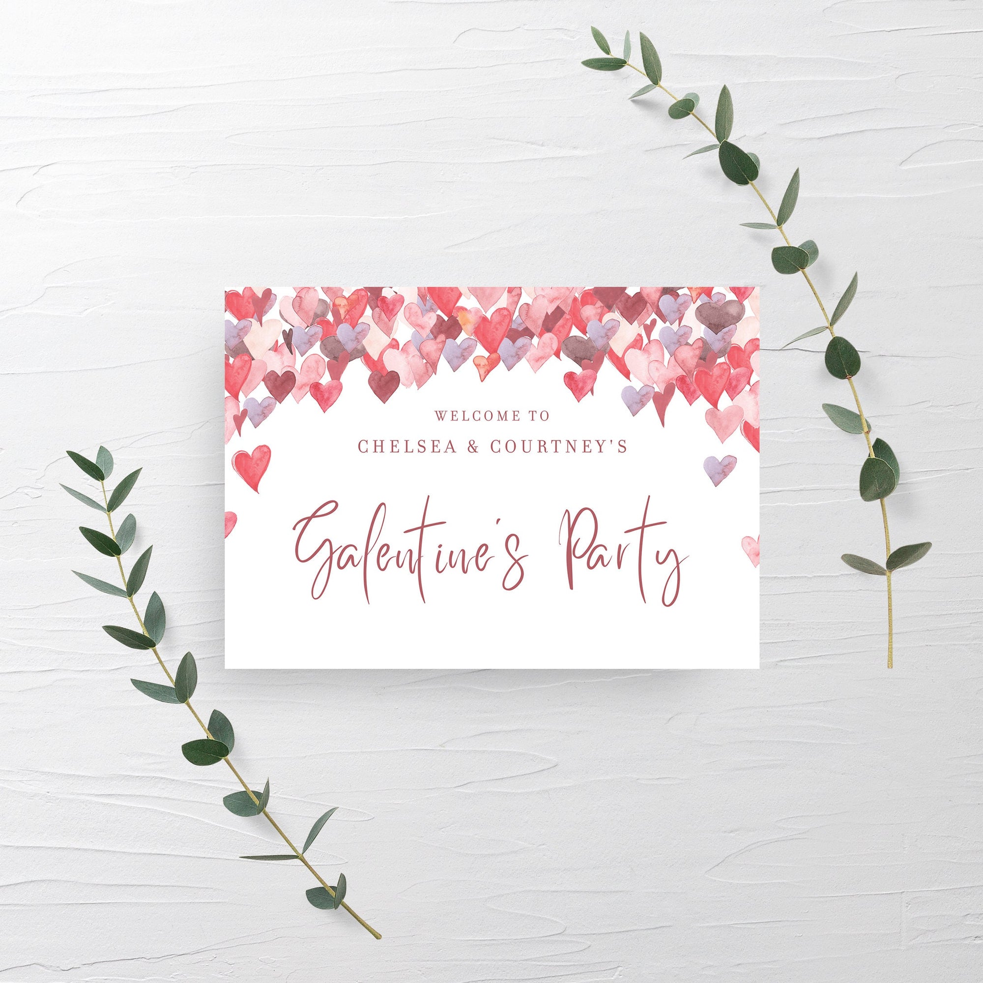 Galentines Day Party Welcome Sign Template, Printable Galentines Party Sign, Galentines Day Decorations, INSTANT DOWNLOAD - VH100
