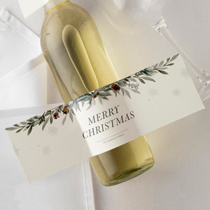 Printable Christmas Wine Bottle Labels, Christmas Party Custom Wine Bottle Labels, Wine Favor Tag Template, Editable DIGITAL DOWNLOAD FB100