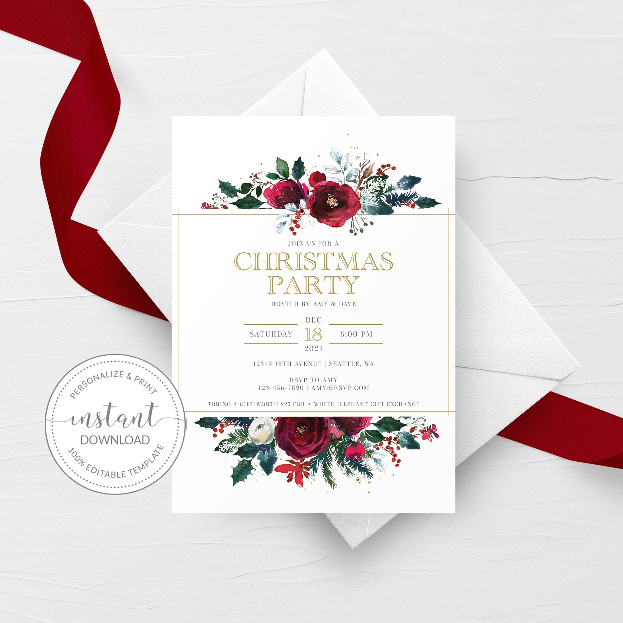 Winter Woodland Birthday Favor Tags Template, Printable Christmas Party  Thank You Gift Tags, Editable INSTANT DOWNLOAD - FB100