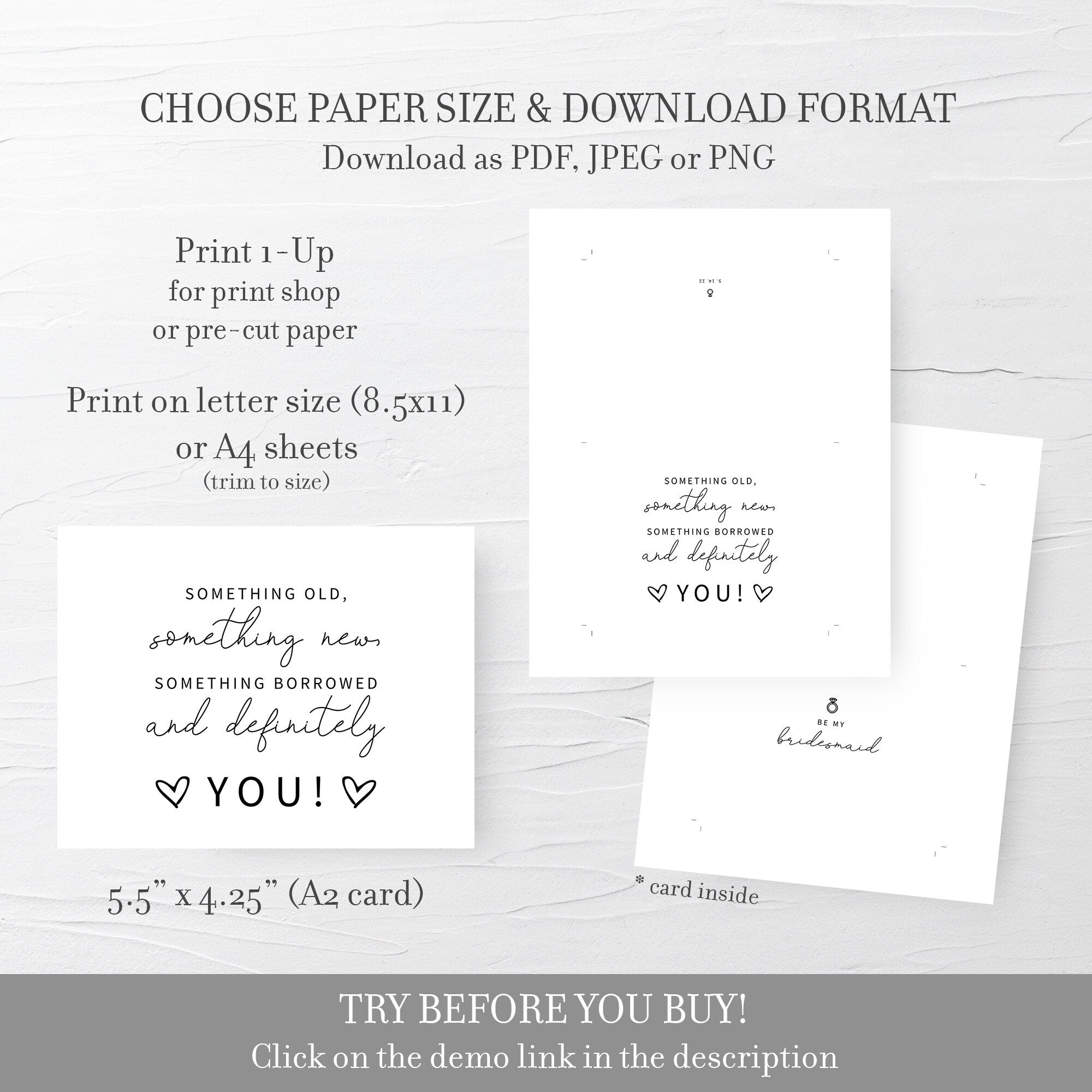 Bridesmaid Proposal Card Template, Printable Something Old Something N - PlumPolkaDot bridesmaid-proposal-card-template-printable-something-old-something-n-plumpolkadot