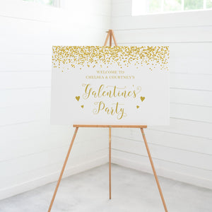 Galentines Day Party Welcome Sign Template, Printable Galentines Party Sign, Galentines Day Decorations, INSTANT DOWNLOAD - V100