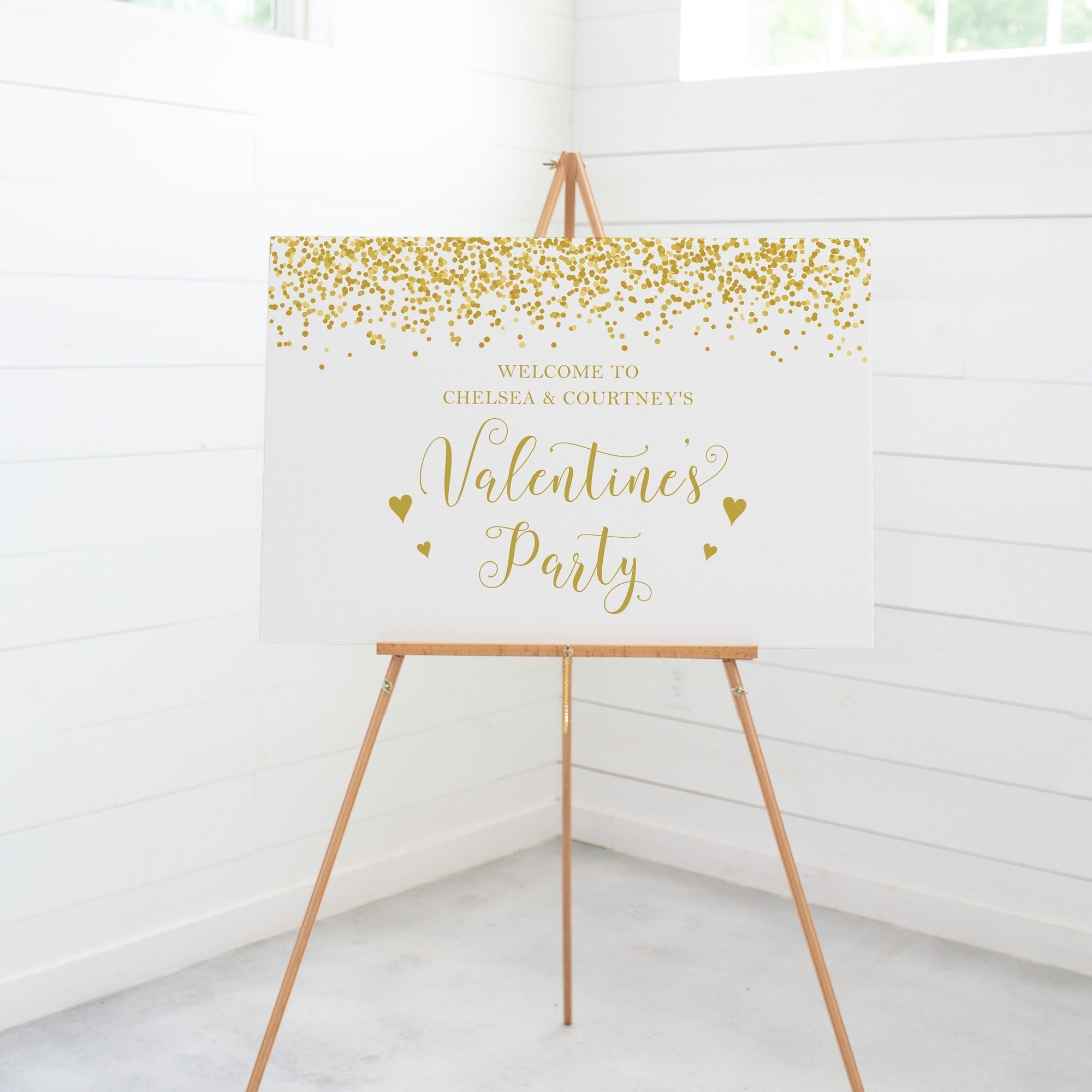 Valentines Day Party Welcome Sign Template, Printable Valentines Party Sign, Valentines Day Decorations, INSTANT DOWNLOAD - V100