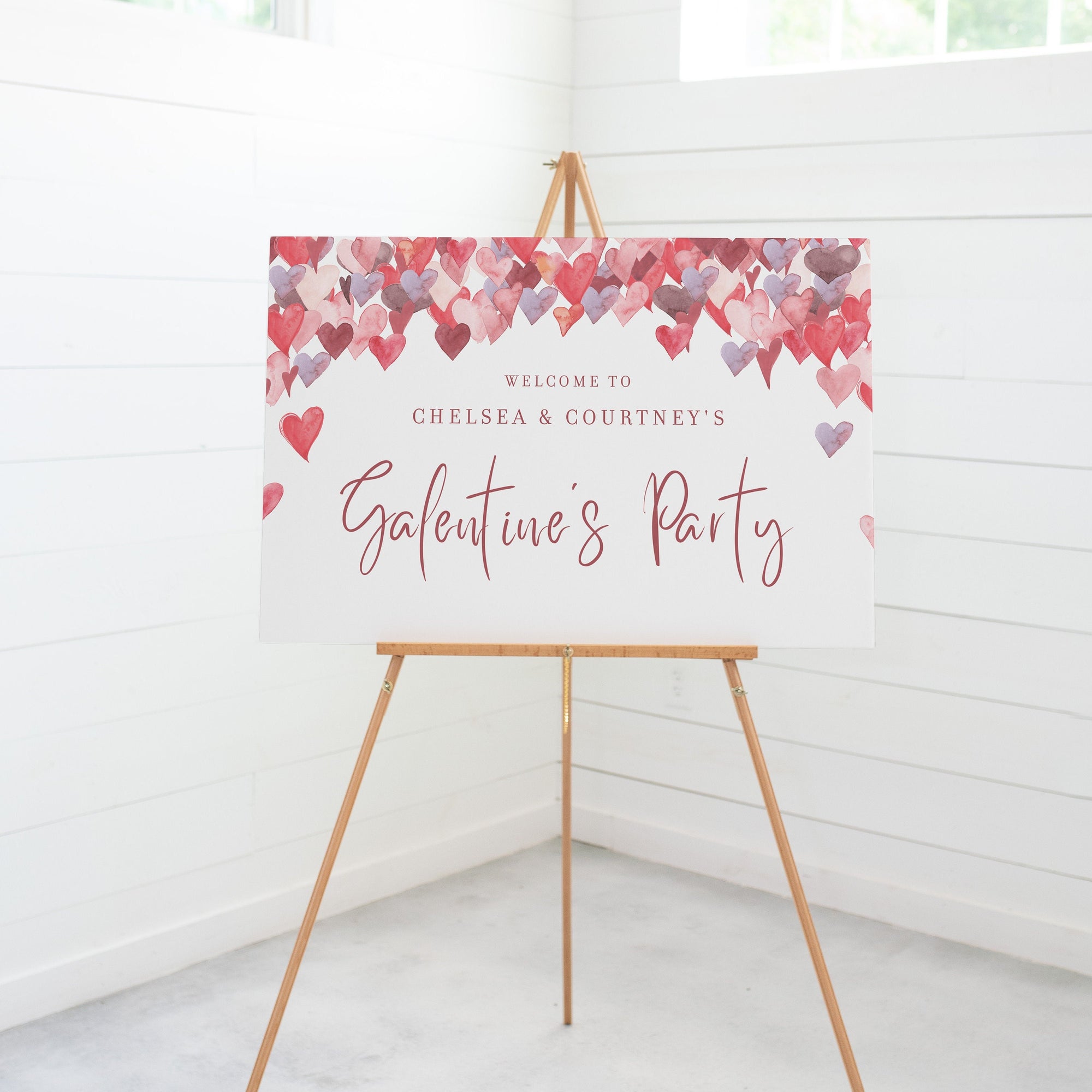 Galentines Day Party Welcome Sign Template, Printable Galentines Party Sign, Galentines Day Decorations, INSTANT DOWNLOAD - VH100
