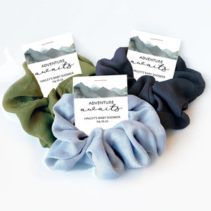 Adventure Awaits Baby Shower Favor, Hair Scrunchie Favors, Mountain Baby Shower Guest Gifts, Boy Baby Shower Party Favors