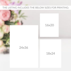 Seating Chart Poster Template, Alphabetical Wedding Seating Chart Board, Minimalist Modern Wedding Reception Seating Chart, DIGITAL SFB100