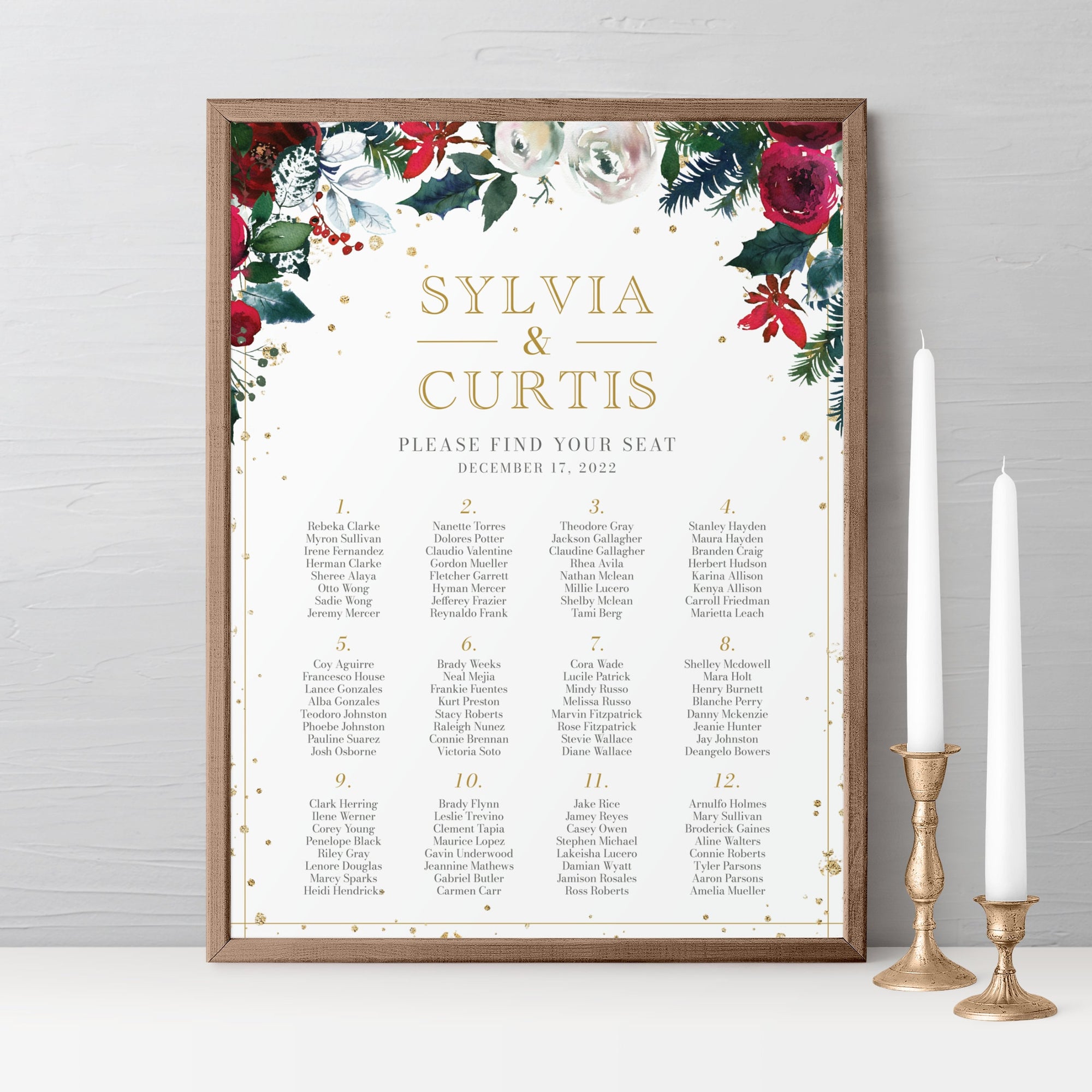 Wedding seating chart poster 60 photos