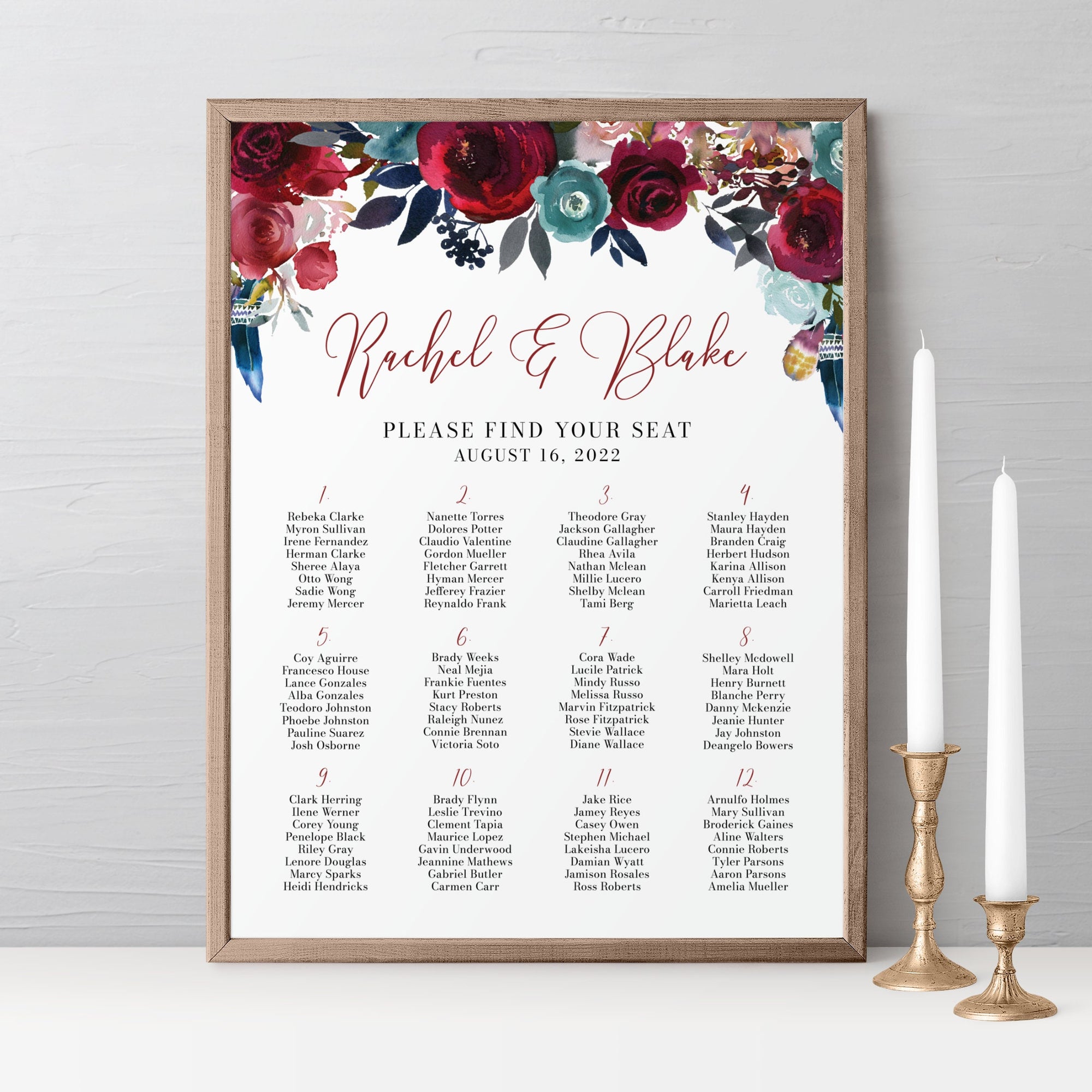 Staples wedding seating chart 60 photos