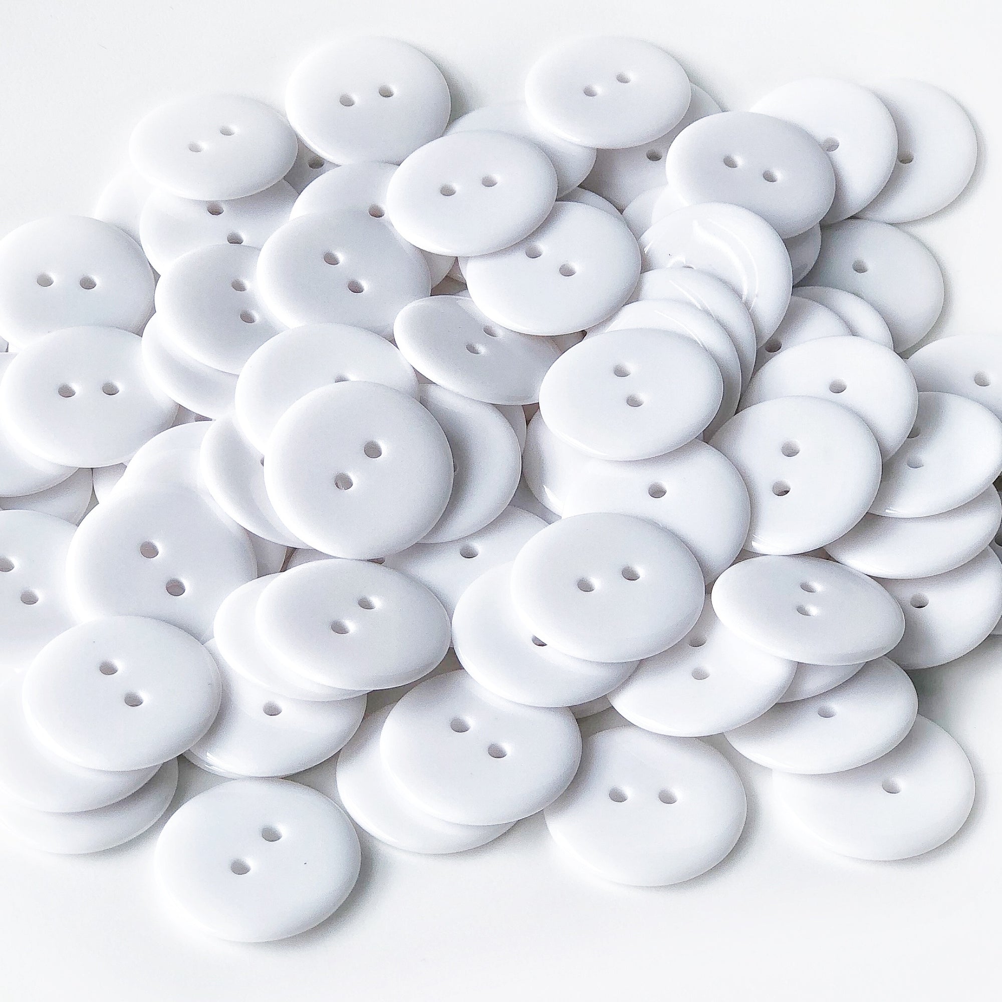 25mm Buttons, 1 Inch Round Resin Buttons, Two Hole - PlumPolkaDot