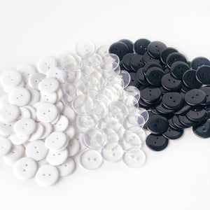 25mm Buttons, 1 Inch Round Resin Buttons, Two Hole - @PlumPolkaDot 