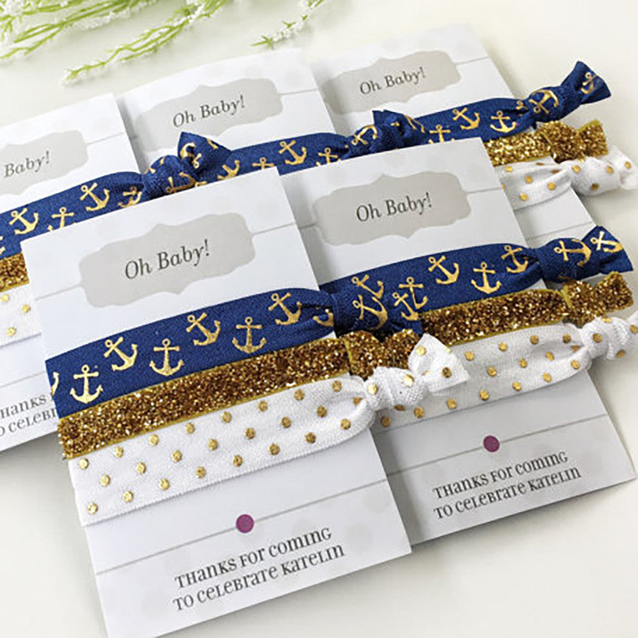 Nautical Party - Custom Party Gift - Hair Tie Party Favors - @PlumPolkaDot 