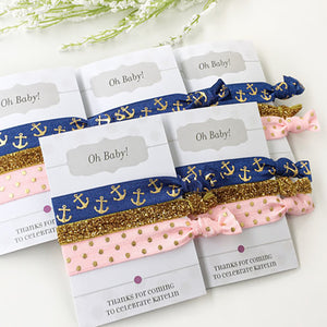 Nautical Party - Custom Party Gift - Hair Tie Party Favors - @PlumPolkaDot 