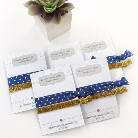 Polka Dots & Gold Glitter Hair Tie Favors - Hair Accessories for Any Occasion - @PlumPolkaDot 