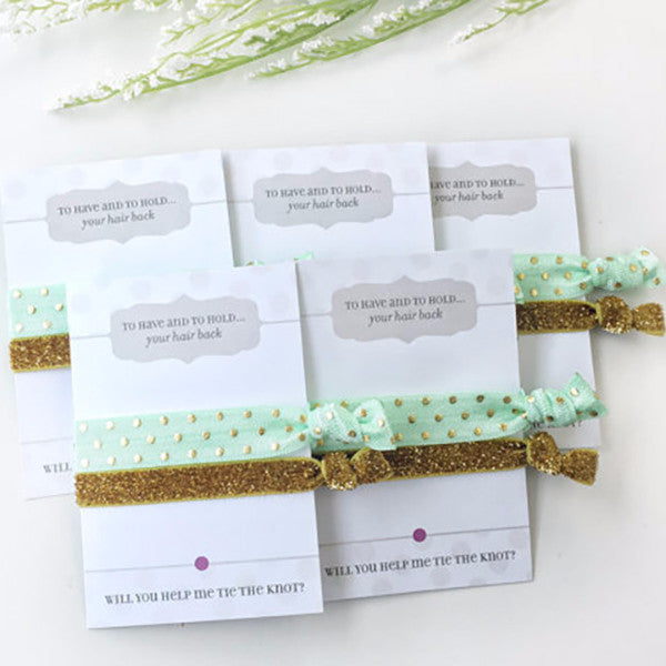 Will You Help Me Tie The Knot - Bridesmaid Proposal Hair Ties - @PlumPolkaDot 
