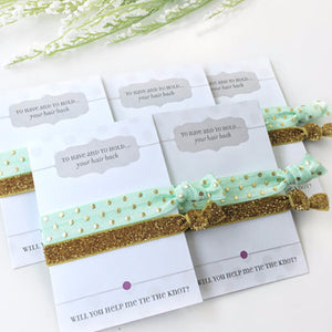 Will You Help Me Tie The Knot - Bridesmaid Proposal Hair Ties - @PlumPolkaDot 